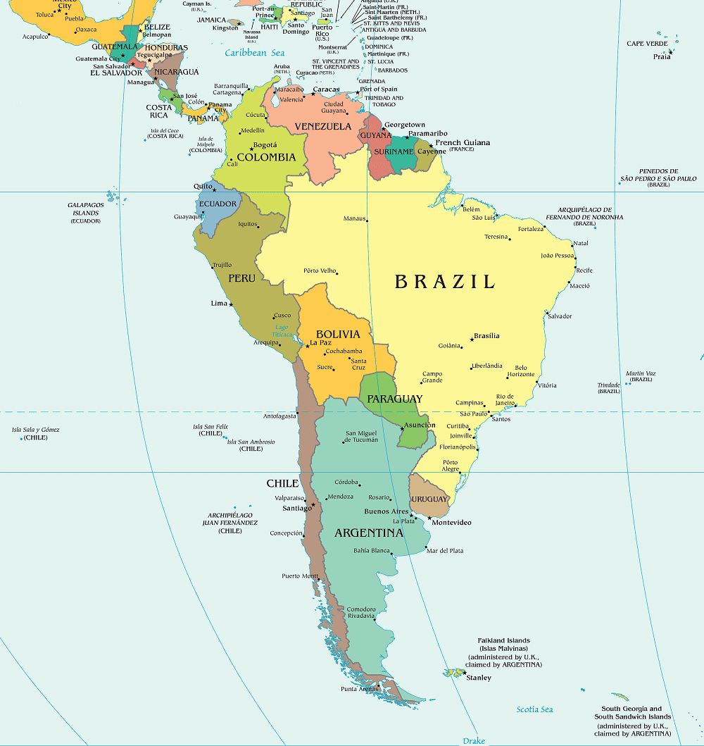 amerique latine carte pays