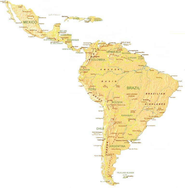 carte amérique latine